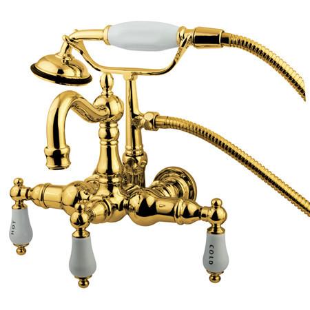 Kingston Brass Vintage 3-3/8" Wall Mount Clawfoot Tub Filler with Hand Shower Clawfoot Tub Filler Kingston Brass 