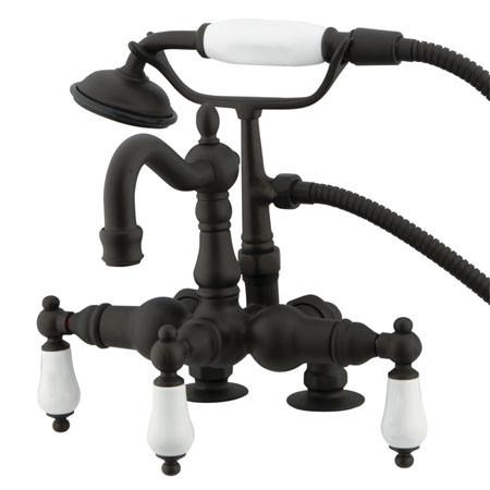 Kingston Brass Vintage 3-3/8" Deck Mount Clawfoot Tub Filler with Hand Shower Clawfoot Tub Filler Kingston Brass 