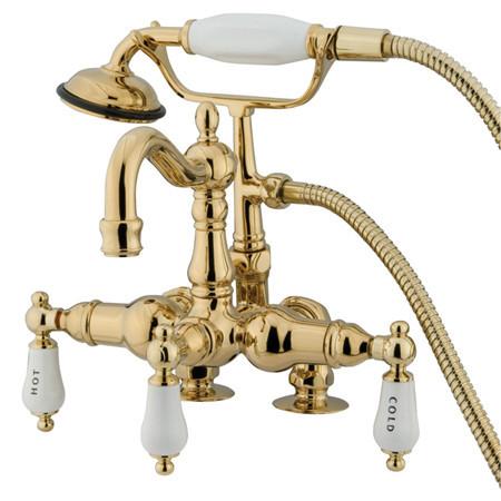 Kingston Brass Vintage 3-3/8" Deck Mount Clawfoot Tub Filler with Hand Shower Clawfoot Tub Filler Kingston Brass 