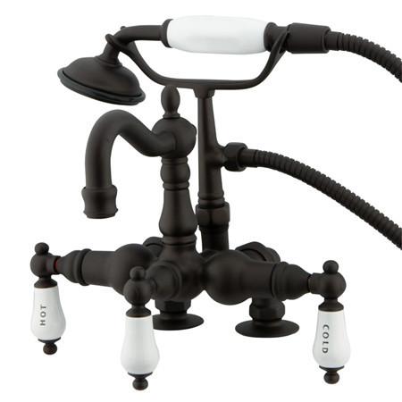 Kingston Brass Vintage 3-3/8" Deck Mount Clawfoot Tub Filler with Hand Shower Clawfoot Tub Filler Kingston Brass 