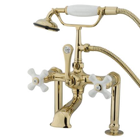 Kingston Brass Vintage Deck Mount Clawfoot Tub Filler with Hand Shower Clawfoot Tub Filler Kingston Brass 