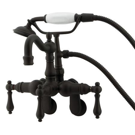 Kingston Brass Vintage 3-3/8"-9" Adjustable Center Wall Mount Clawfoot Tub with Hand Shower Clawfoot Tub Filler Kingston Brass 