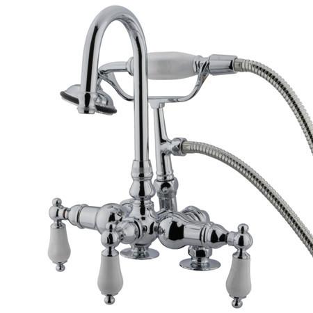 Kingston Brass Vintage 3-3/8" Deck Mount Clawfoot Tub Filler with Hand Shower Clawfoot Tub Filler Kingston Brass 