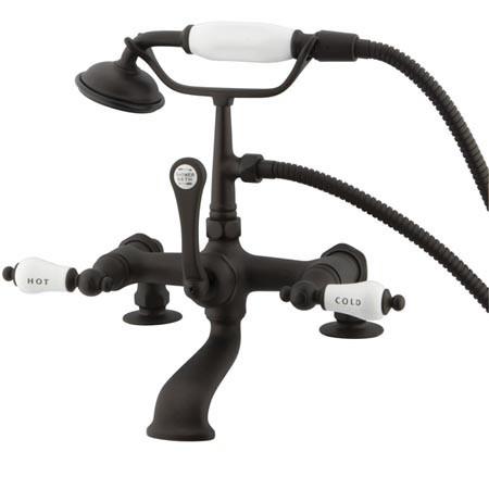 Kingston Brass Vintage 7" Deck Mount Clawfoot Tub Filler with Hand Shower Clawfoot Tub Filler Kingston Brass 