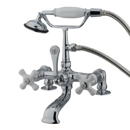 Kingston Brass Vintage 7" Deck Mount Clawfoot Tub Filler with Hand Shower Clawfoot Tub Filler Kingston Brass 
