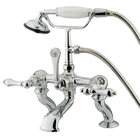 Kingston Brass Vintage Adjustable 3-3/8"-10" Center Deck Mount Clawfoot Tub with Hand Shower Clawfoot Tub Filler Kingston Brass 
