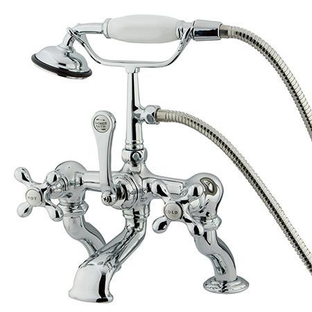 Kingston Brass Vintage Adjustable 3-3/8"-10" Center Deck Mount Clawfoot Tub with Hand Shower Clawfoot Tub Filler Kingston Brass 