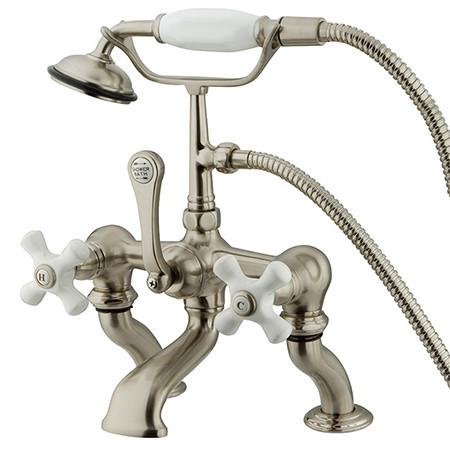 Kingston Brass Vintage Adjustable 3-3/8"-10" Center Deck Mount Clawfoot Tub with Hand Shower Clawfoot Tub Filler Kingston Brass 