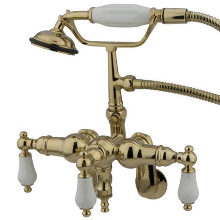 Kingston Brass Vintage Adjustable 3-3/8"-10" Center Wall Mount Clawfoot Tub with Hand Shower Clawfoot Tub Filler Kingston Brass 
