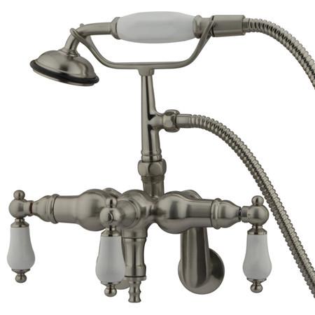 Kingston Brass Vintage Adjustable 3-3/8"-10" Center Wall Mount Clawfoot Tub with Hand Shower Clawfoot Tub Filler Kingston Brass 