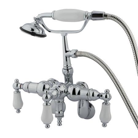 Kingston Brass Vintage Adjustable 3-3/8"-10" Center Wall Mount Clawfoot Tub with Hand Shower Clawfoot Tub Filler Kingston Brass 