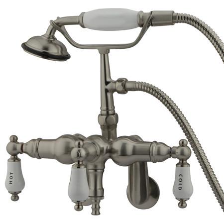 Kingston Brass Vintage Adjustable 3-3/8"-10" Center Wall Mount Clawfoot Tub with Hand Shower Clawfoot Tub Filler Kingston Brass 
