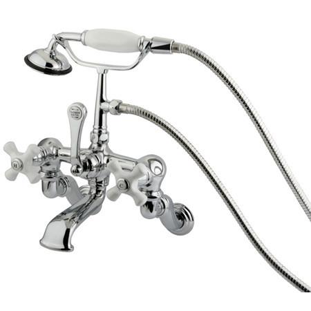 Kingston Brass Vintage Adjustable 3-3/8"-10" Center Wall Mount Clawfoot Tub with Hand Shower Clawfoot Tub Filler Kingston Brass 