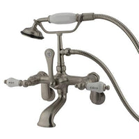 Thumbnail for Kingston Brass Vintage Wall Mount Clawfoot Tub Filler with Hand Shower Clawfoot Tub Filler Kingston Brass 
