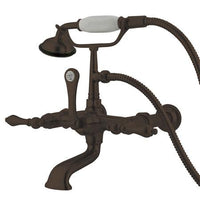 Thumbnail for Kingston Brass Vintage Wall Mount Clawfoot Tub Filler with Hand Shower Clawfoot Tub Filler Kingston Brass 