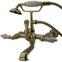 Thumbnail for Kingston Brass Vintage Wall Mount Clawfoot Tub Filler with Hand Shower Clawfoot Tub Filler Kingston Brass 