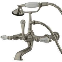 Thumbnail for Kingston Brass Vintage Wall Mount Clawfoot Tub Filler with Hand Shower Clawfoot Tub Filler Kingston Brass 