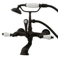 Thumbnail for Kingston Brass Vintage Wall Mount Clawfoot Tub Filler with Hand Shower Clawfoot Tub Filler Kingston Brass 