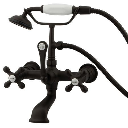 Kingston Brass Vintage Wall Mount Clawfoot Tub Filler with Hand Shower Clawfoot Tub Filler Kingston Brass 