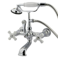 Thumbnail for Kingston Brass Vintage Wall Mount Clawfoot Tub Filler with Hand Shower Clawfoot Tub Filler Kingston Brass 