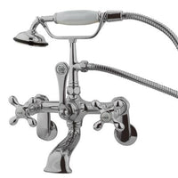 Thumbnail for Kingston Brass Vintage Wall Mount Clawfoot Tub Filler with Hand Shower Clawfoot Tub Filler Kingston Brass 