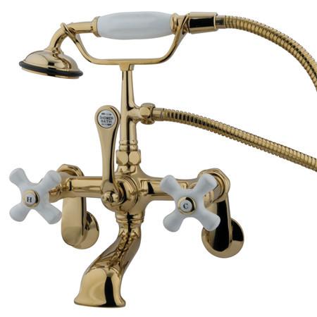Kingston Brass Vintage Wall Mount Clawfoot Tub Filler with Hand Shower Clawfoot Tub Filler Kingston Brass 