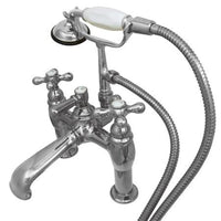 Thumbnail for Kingston Brass Vintage Deck Mount Clawfoot Tub Filler with Hand Shower Clawfoot Tub Filler Kingston Brass 