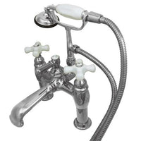 Thumbnail for Kingston Brass Vintage Deck Mount Clawfoot Tub Filler with Hand Shower Clawfoot Tub Filler Kingston Brass 