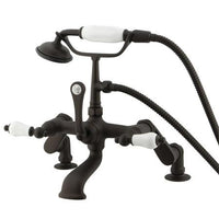 Thumbnail for Kingston Brass Vintage Deck Mount Clawfoot Tub Filler with Hand Shower Clawfoot Tub Filler Kingston Brass 