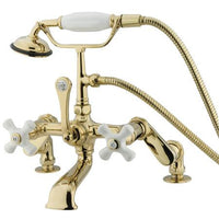 Thumbnail for Kingston Brass Vintage Deck Mount Clawfoot Tub Filler with Hand Shower Clawfoot Tub Filler Kingston Brass 