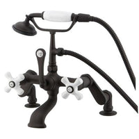 Thumbnail for Kingston Brass Vintage Deck Mount Clawfoot Tub Filler with Hand Shower Clawfoot Tub Filler Kingston Brass 