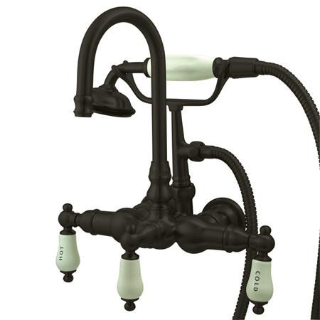 Kingston Brass Vintage Wall Mount Clawfoot Tub Filler with Hand Shower Clawfoot Tub Filler Kingston Brass 