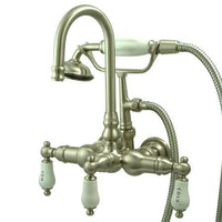 Thumbnail for Kingston Brass Vintage Wall Mount Clawfoot Tub Filler with Hand Shower Clawfoot Tub Filler Kingston Brass 