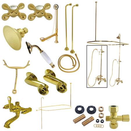 Kingston Brass Vintage Clawfoot Tub with Metal Cross Handles, Polished Brass Clawfoot Tub Set Kingston Brass 