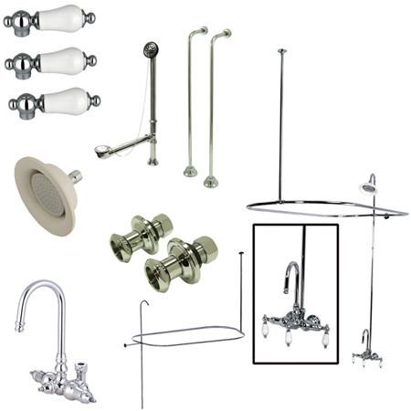 Kingston Brass Vintage Clawfoot Tub Package with High Rise Goose Neck Clawfoot Tub Set Kingston Brass 