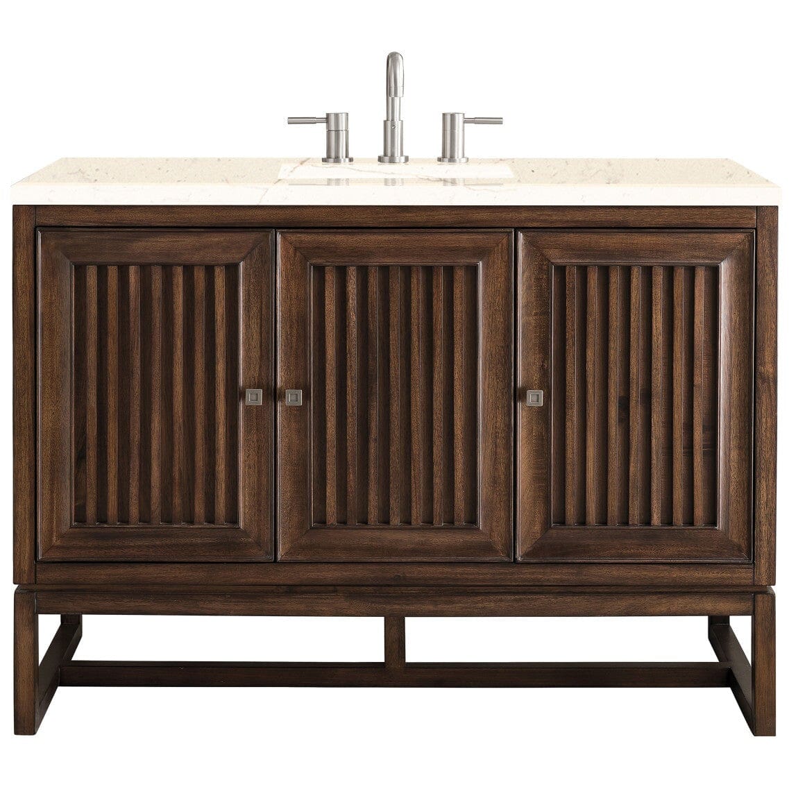 James Martin Athens 48" Single Vanity Vanity James Martin Mid Century Acacia w/ 3 CM Eternal Marfil Top 