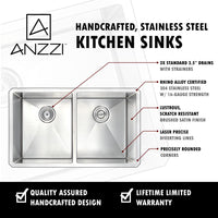 Thumbnail for ANZZI VANGUARD Series K32192A-031 Kitchen Sink Kitchen Sink ANZZI 
