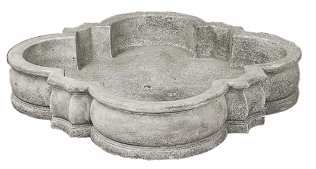 Quadrifoil Pond Cast Stone Outdoor Garden Fountain Tuscan 