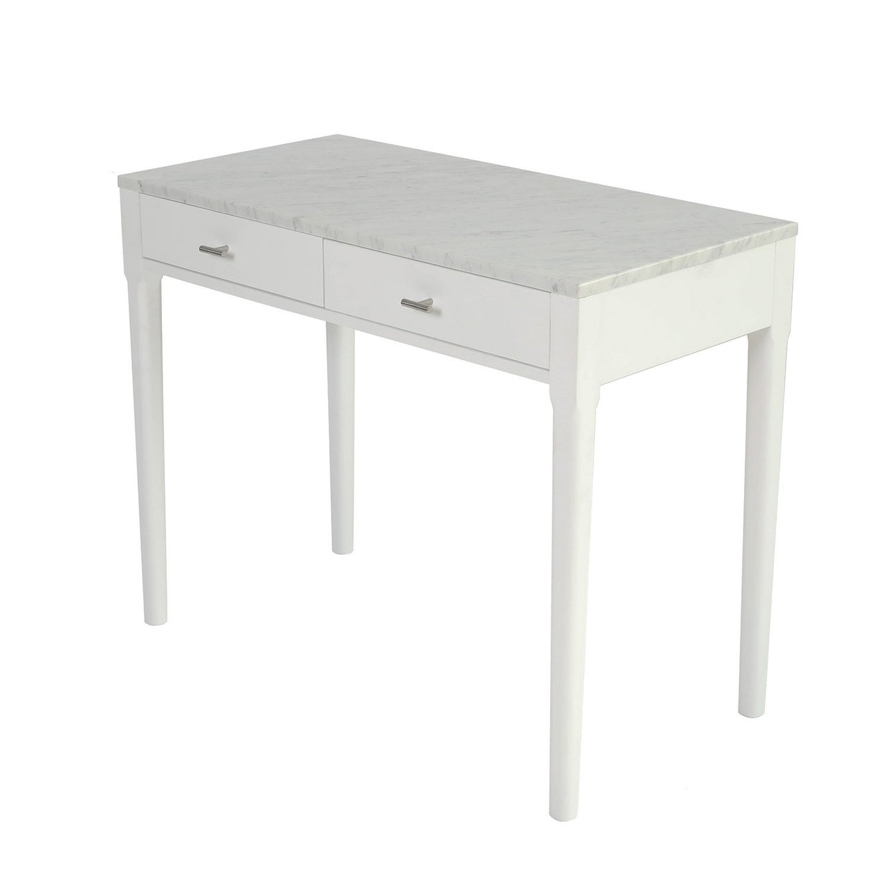 Prata 36" Square Italian Carrara White Marble Coffee Table with Metal Legs Coffee Table The Bianco Collection 