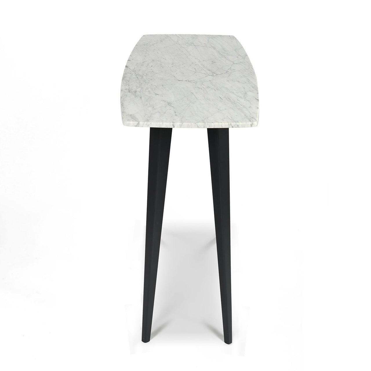 Campo 53" Rectangular Italian Carrara White Marble Console Table with Metal Legs Console Table The Bianco Collection 