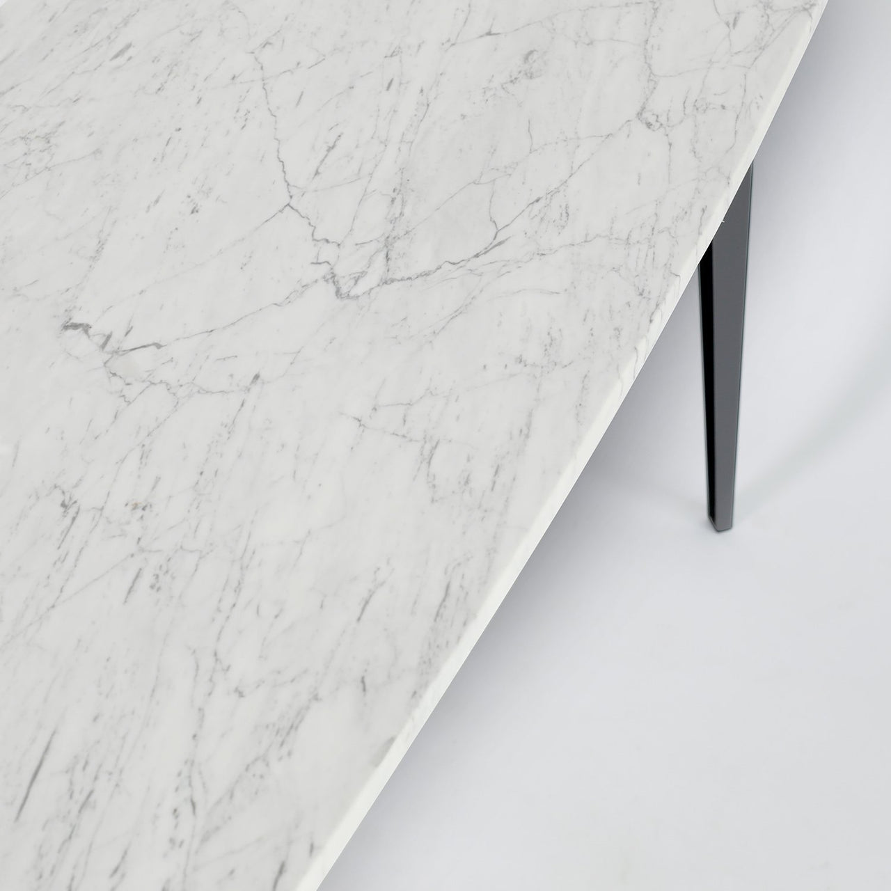 Campo 53" Rectangular Italian Carrara White Marble Console Table with Metal Legs Console Table The Bianco Collection 