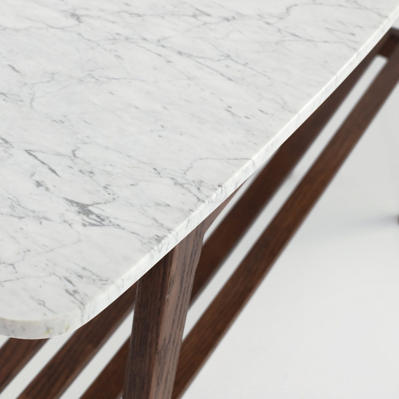Castello 43" Rectangular Italian Carrara White Marble Console Table with Shelf Console Table The Bianco Collection 