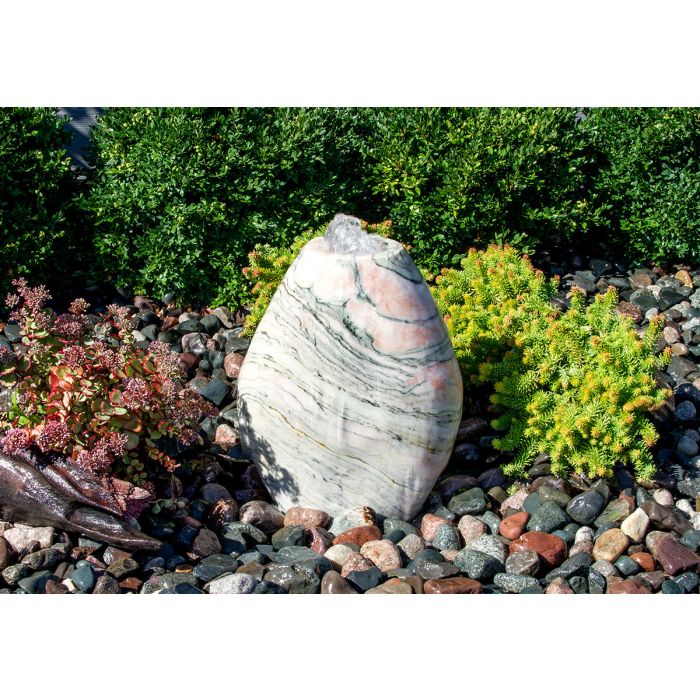 Real Stone Fountains ABART6118 18″ Pink Marble - Almond Fountain Kit Fountain Blue Thumb 