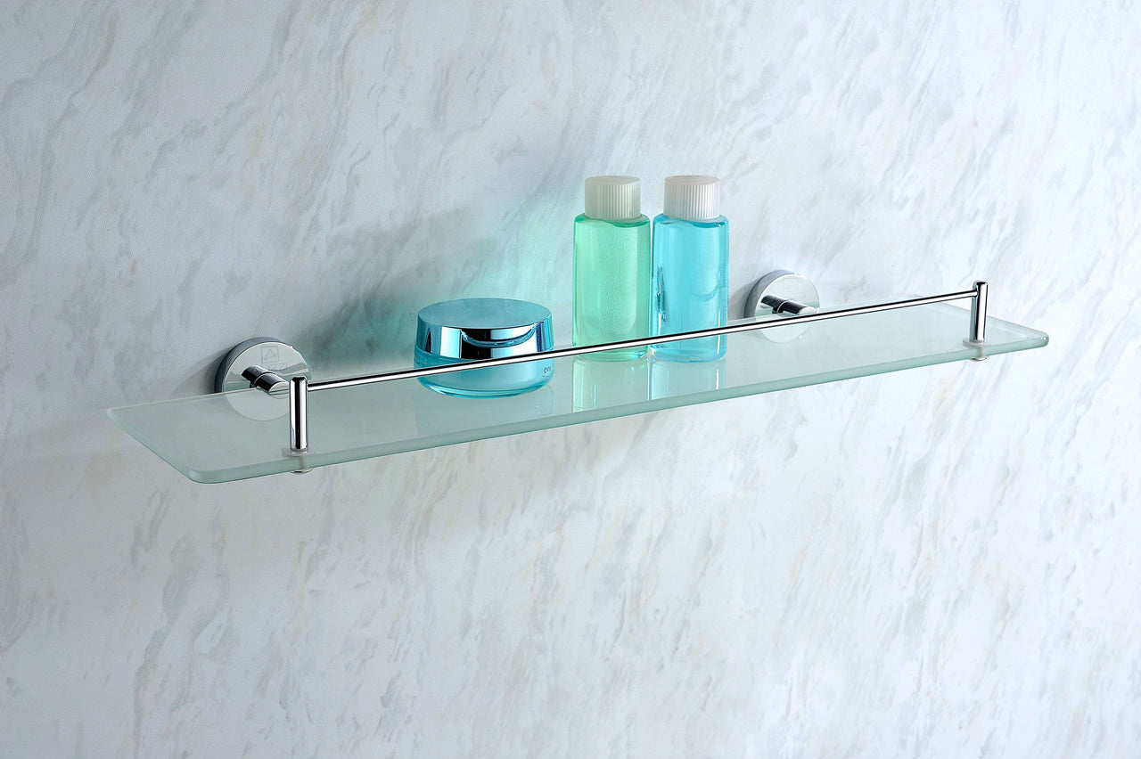 ANZZI Caster Series Glass Shelf in Polished Chrome Glass Shelf ANZZI 