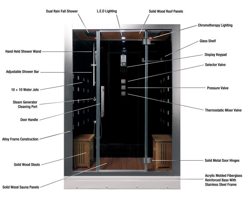 Maya Bath PLATINUM DZ972F8 Steam Shower Steam Shower Maya Bath 