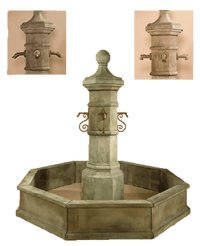 Thumbnail for Octavia Column Pond Outdoor Cast Stone Garden Fountain Spouts Fountain Tuscan 