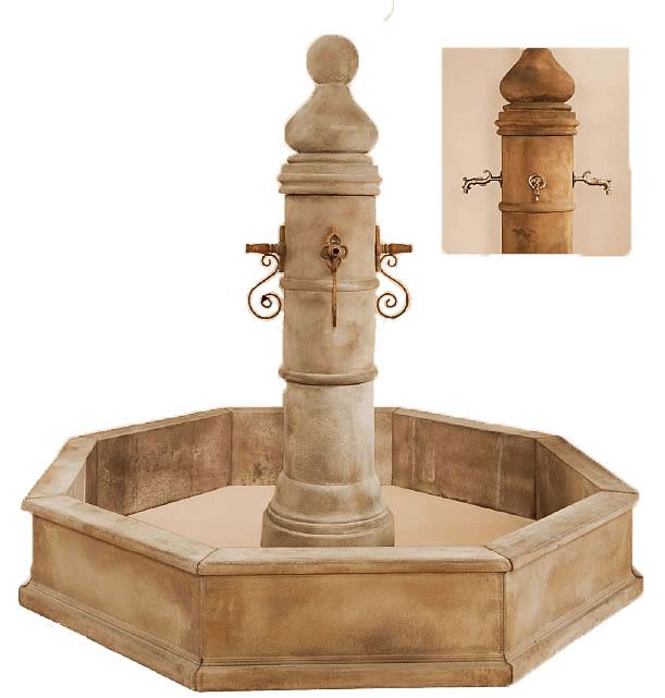 Ventoux Column Only Plumbed For Pond For Rustic Spouts Fountain Tuscan 