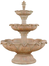 Thumbnail for Gardenia Three Tier Cast Stone Outdoor Fountain Short Fountain Tuscan 