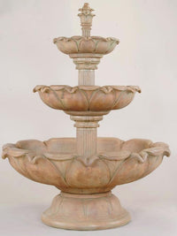 Thumbnail for Acquarossa Three Tier Cast Stone Outdoor Garden Fountain Short Fountain Tuscan 
