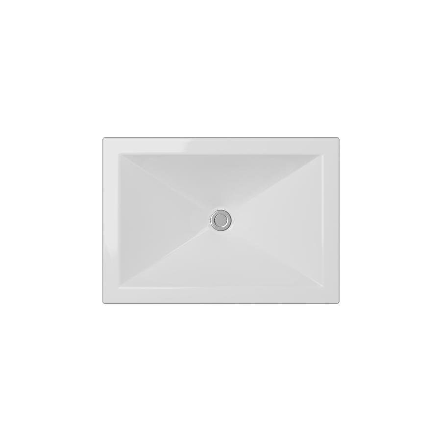 Cantrio Vitreous China Semi Recessed PS-111 Top Mount Bathroom Sink Ceramic Series Cantrio 